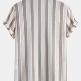 Ensemble — chemise texturée rayée & short texturé froissé à cordon