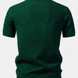 Ensemble Améline — polo en maille rayée à col Johnny & pantalon fuselé coupe slim