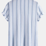 Ensemble — chemise texturée rayée & pantalon texturé froissé à jambe droite