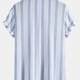 Ensemble — chemise texturée rayée & pantalon texturé froissé à jambe droite