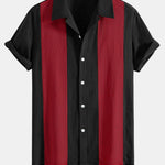 Chemise bowling patchwork en lin