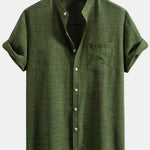 Ensemble Améline — chemise à col officier et manches courtes & short en lin à cordon