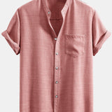 Ensemble Améline — chemise à col officier et manches courtes & short en lin à cordon