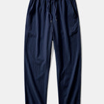 Ensemble — chemise en lin rayé & pantalon texturé froissé à jambe droite