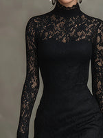 Robe Maxi Élegante en Dentelle à Queue de Poisson