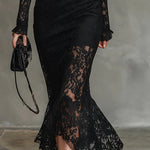 Jeanne — Robe Maxi Élegante en Dentelle à Queue de Poisson