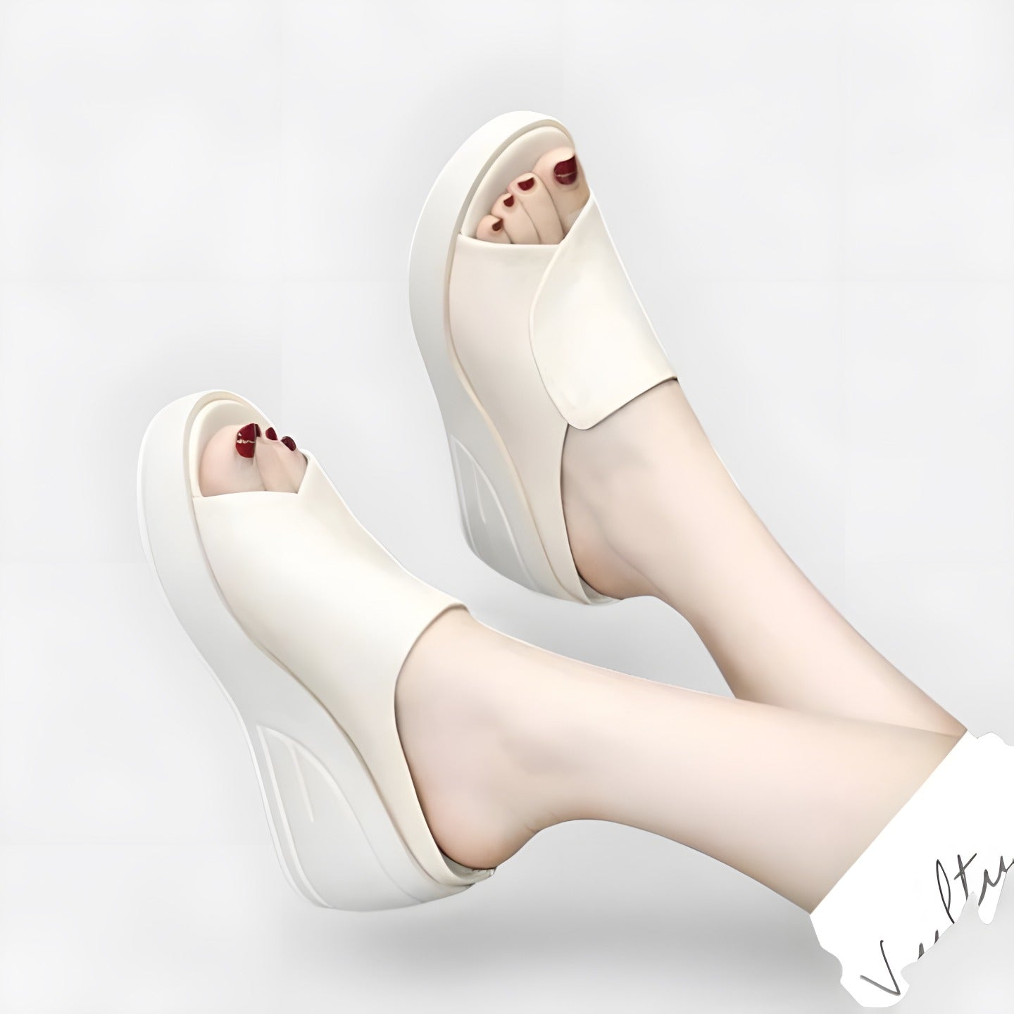 Kora | Sandales orthopédiques femme à talon wedge Beige
