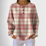Pull Gaufré à Carreaux Rose et Crème