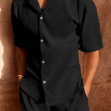 Men's Summer Set | Short Sleeve Shirt & Rib Structure Shorts