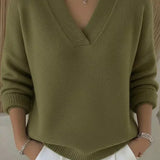 Émilie | Pull ample à col V croisé