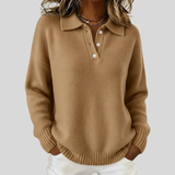 Fanny | Pull ample à col polo boutonné