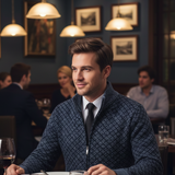 WAFFLE ZIP CARDIGAN FOR MEN