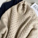 Céline | Gilet torsadé zippé à col montant