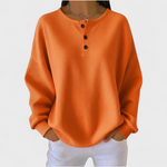 Pull Gaufré Uni à Boutons