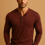 HENLEY LONG SLEEVE SHIRT FOR MEN