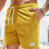 ELASTIC WAIST SWIM SHORTS FOR MEN