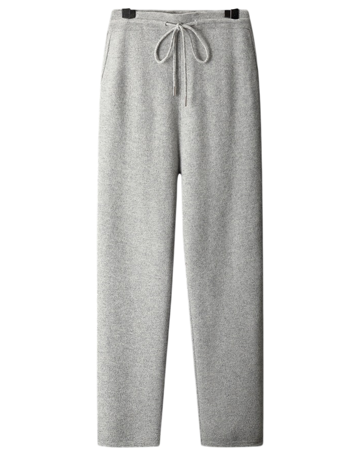 Pantalon droit en maille de laine