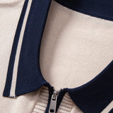 Ensemble Améline — polo zippé en maille à bordure contrastante & pantalon fuselé coupe slim