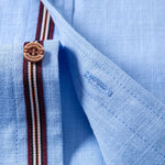 Capucine — Chemise en lin à col officier et manches courtes