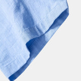Capucine — Chemise en lin à col officier et manches courtes