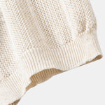 Ensemble — polo en maille ajourée de lin rayé & pantalon en lin à jambe droite