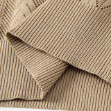 Ensemble Améline — polo en maille ajourée jacquard géométrique & pantalon en lin à jambe droite