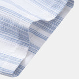 Ensemble — chemise en lin rayé & short texturé froissé à cordon