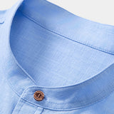 Améline — Chemise en lin à col officier et manches courtes