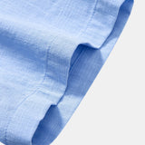 Améline — Chemise en lin à col officier et manches courtes