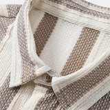 Ensemble — chemise texturée rayée & pantalon texturé froissé à jambe droite