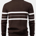 Ensemble — polo côtelé zippé en maille rayée & pantalon fuselé coupe slim