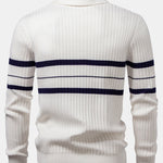 Ensemble — polo côtelé zippé en maille rayée & pantalon fuselé coupe slim