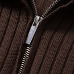 Ensemble — polo côtelé zippé en maille rayée & pantalon fuselé coupe slim