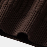 Ensemble — polo côtelé zippé en maille rayée & pantalon fuselé coupe slim