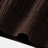 Ensemble — polo côtelé zippé en maille rayée & pantalon fuselé coupe slim