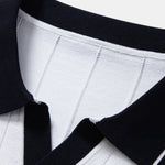 Ensemble — polo côtelé en maille à col Johnny et bordure contrastante & pantalon fuselé