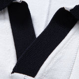 Ensemble — polo côtelé en maille à col Johnny et bordure contrastante & pantalon fuselé