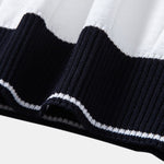 Ensemble — polo côtelé en maille à col Johnny et bordure contrastante & pantalon fuselé