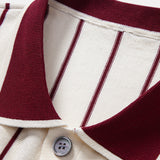 Ensemble — chemise boutonnée en maille rayée & short chino à taille élastique