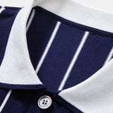 Ensemble — chemise boutonnée en maille rayée & short chino à taille élastique