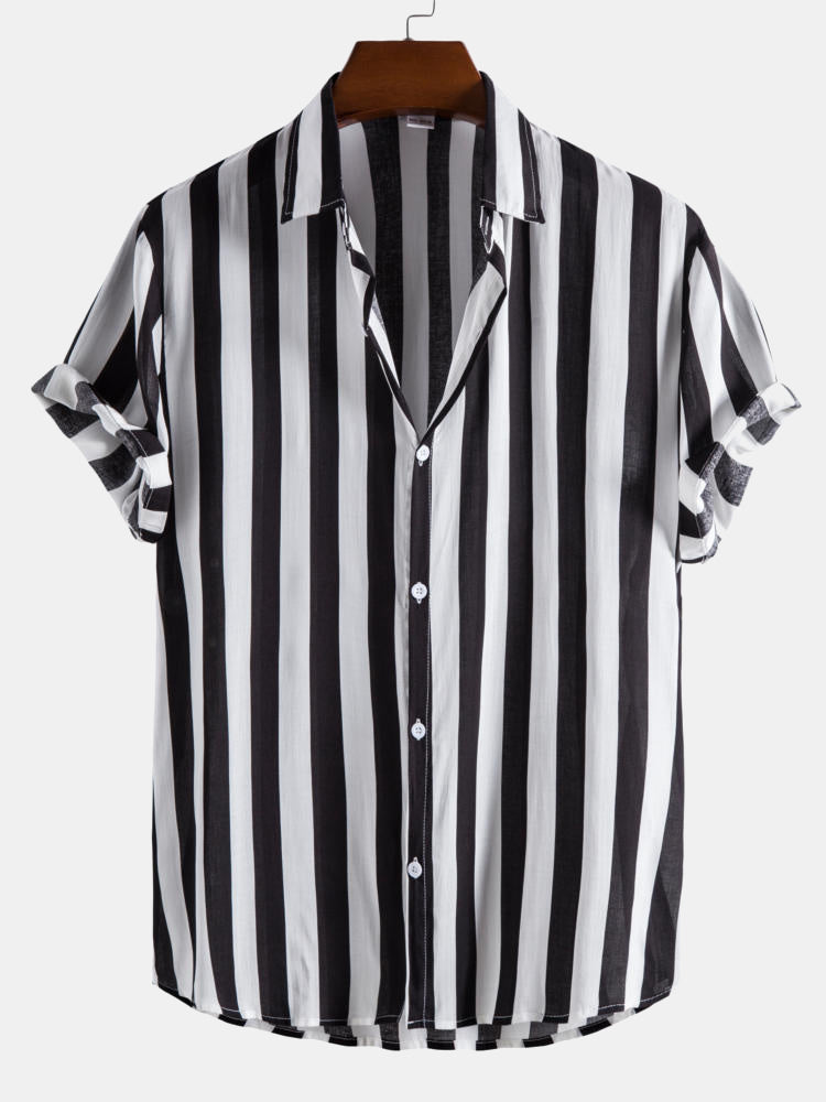 Ensemble Améline — chemise à larges rayures & short de bain
