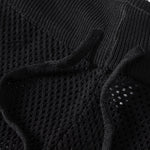 Ensemble — chemise boutonnée en maille ajourée rayée & short à cordon