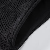 Ensemble — chemise boutonnée en maille ajourée rayée & short à cordon