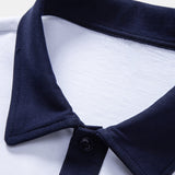 Ensemble — polo en coton contrastant coupe décontractée & short en coton à cordon
