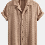 Ensemble — chemise cubaine jacquard à damier floral & short à cordon en lin et coton