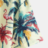 Ensemble — chemise à imprimé flamants roses et palmiers coupe décontractée & short de bain