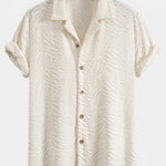 Ensemble — chemise cubaine en éponge à texture animale & short