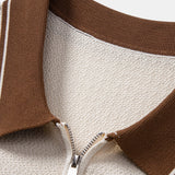 Ensemble Capucine — polo zippé en maille contrastante & pantalon fuselé coupe slim