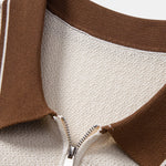 Ensemble Améline — polo zippé en maille contrastante & pantalon fuselé coupe slim