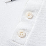 Ensemble — polo en maille jacquard torsadé à bordure contrastante & pantalon fuselé